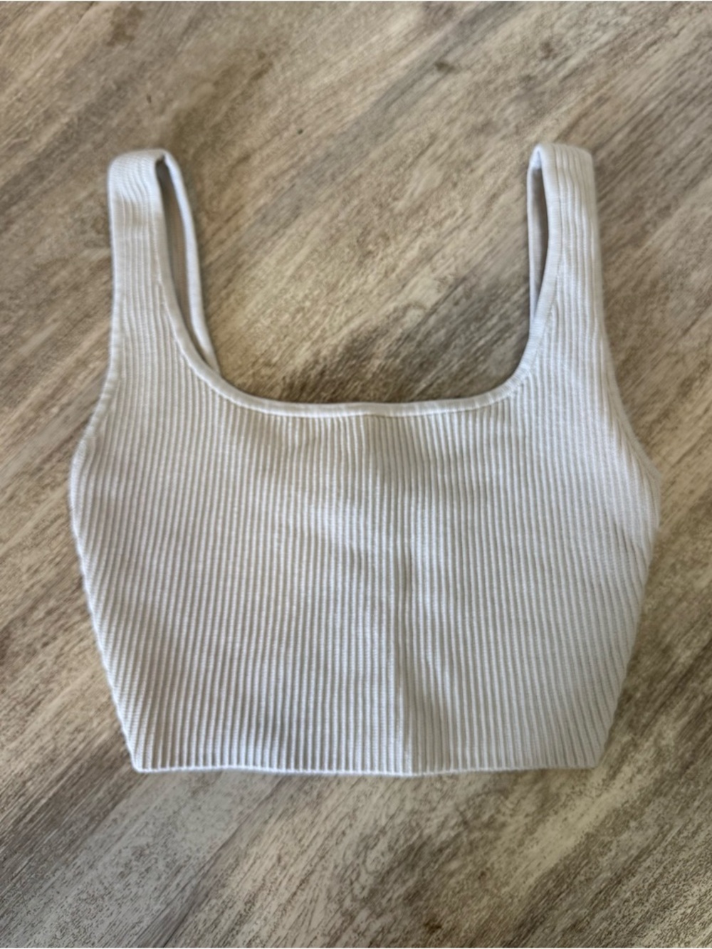 Aritzia✨Babaton Ribbed Square-Neck Crop Top - Cream